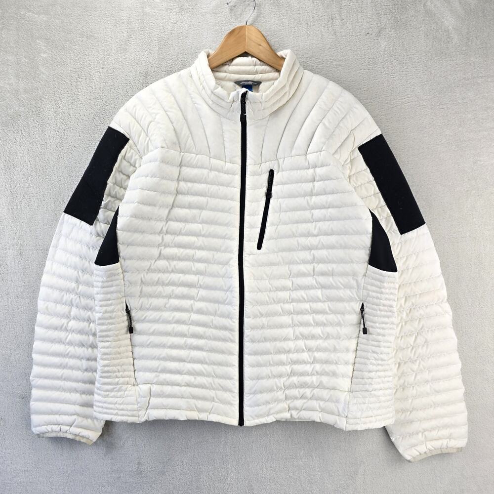 Eddie Bauer First Ascent Goose Down Puffer Jacket Mens XL White